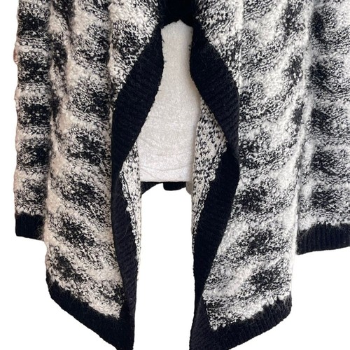 Lou & Grey Women’s Snowbound Open Front Mohair Cardigan Size M Black White - Bild 5 von 10