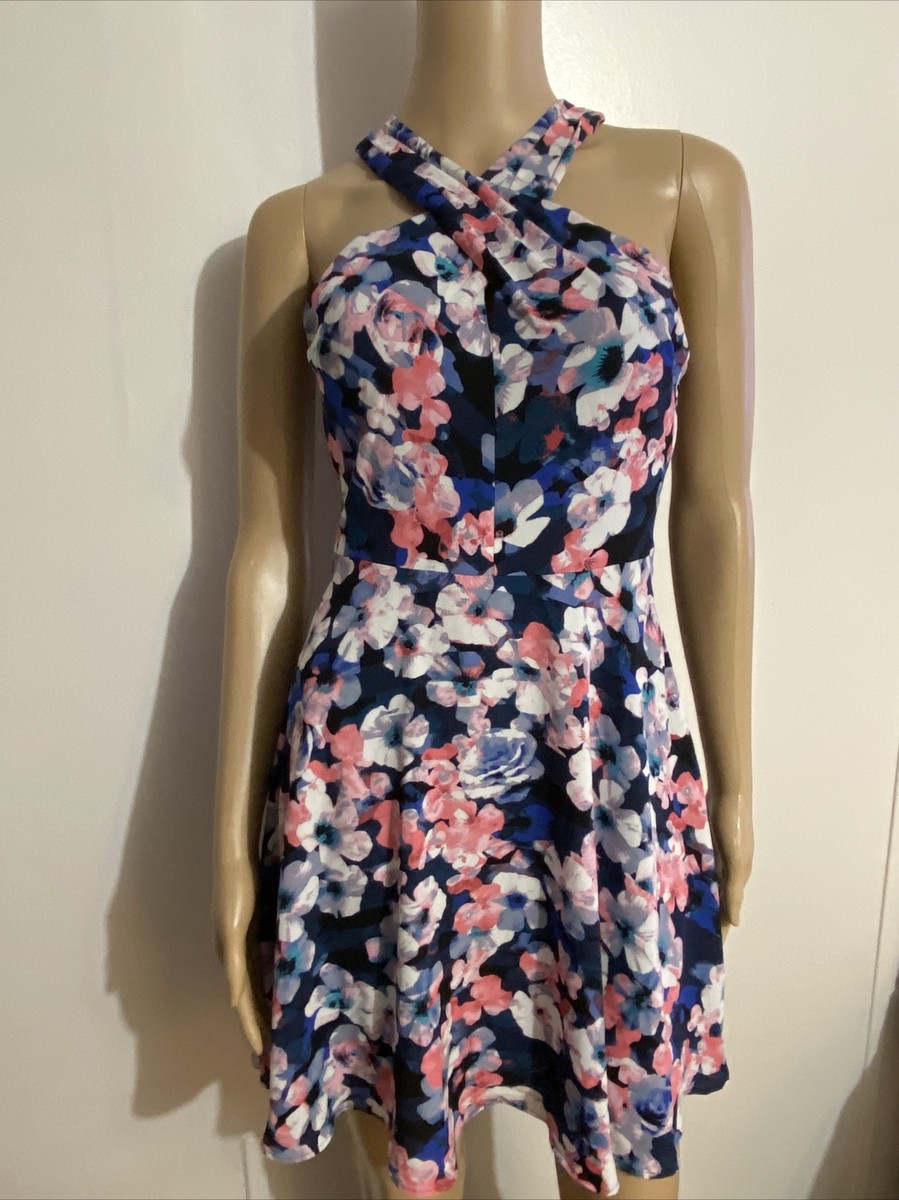 EXPRESS Halter Floral Summer Dress Size 2 Multicolor Women's | eBay