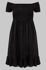 Yours  Plus Size Dress L/Black Short Sleeves /Off Shoulder FREE FAST SHIPPING!