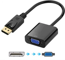 Display Port to VGA Female Video Cable Cord Converter Adapter PC Monitor Desktop