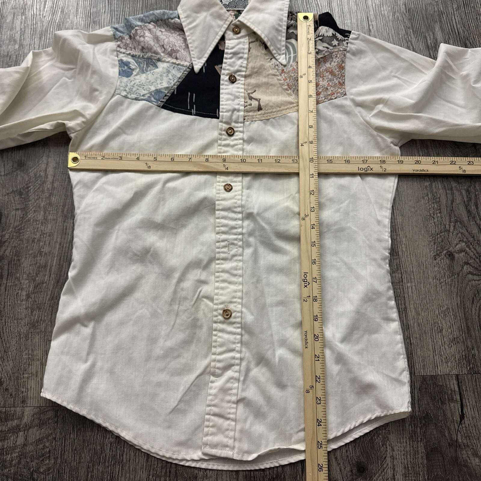 Vintage The Gap Patchwork Floral Button Shirt Hip… - image 3