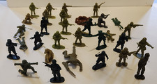 Mixed Lot of 31 Plastic Green Army Men Toy Soldiers 2 inch Tall Vintage WW2