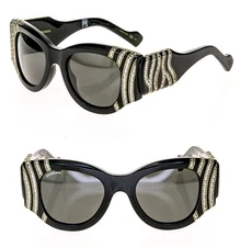 BALENCIAGA PARIS CAT 0070 Black 007 Crystal Stud Chunky Sunglasses BB0070S 005