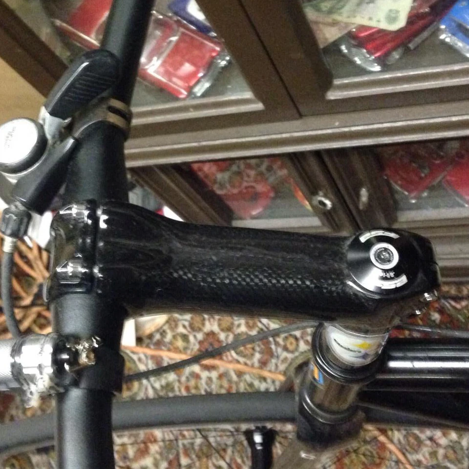 Vástago de fibra de carbono MTB ángulo de 31,8 mm 6/17 grados vástago de bicicleta de carretera 60-130 mm Foto 2 de 4