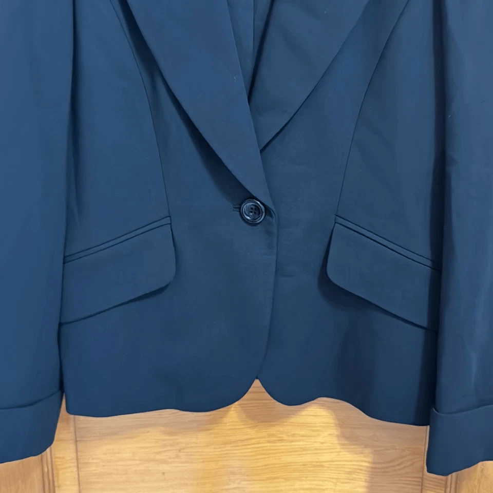 Chaqueta Blazer Dana Buchman Negra Un Botón Para Mujer EE. UU. 8 Foto 3 de 4