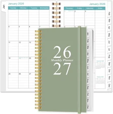 2026-2027 Monthly Planner - January 2026 - June 2027, Two Pages Per Month, 18 Mo
