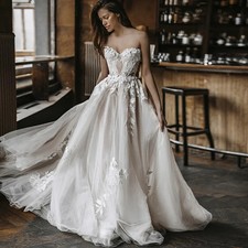 Exquisite Sweetheart A Line Wedding Dress Boho Beach Floor Length Bridal Gowns