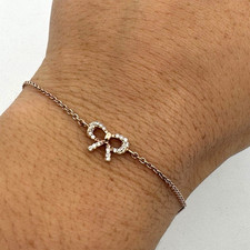 Round Cut Diamond Engagement Wedding Bracelet 14k Rose Gold Finish 8" Inch