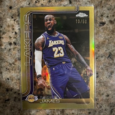 2025-26 Topps Chrome Update LeBron James True Gold Refractor /50 See Description