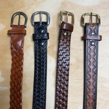 Vintage Leather Belts Different Textures And Sizes Lot of 4