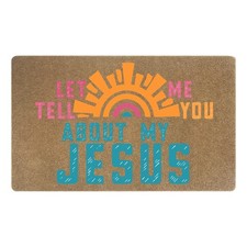 Boho Christian Faux Coir Door Mats Outdoor, Bible Verse Door Mat for Home Out...