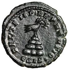 Constans I Nummus "FEL TEMP REPARATIO Phoenix Atop Mound" Good Very Fine