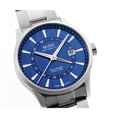 MIDO Multifort Dual Time GMT M038.429.11.041.00 Automatik blaues Zifferblatt ...