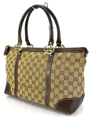 Echte Gucci braune GG Canvas und Leder schöne Herz Beuteltasche Tasche...