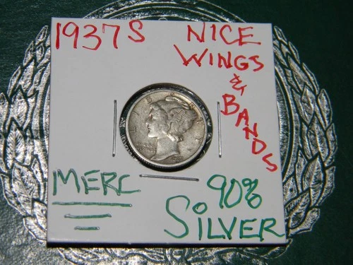 1937 S Mercury 90% Silver [FINE] Dime -[SAN FRANCISCO MINT] (89 YEARS OLD)