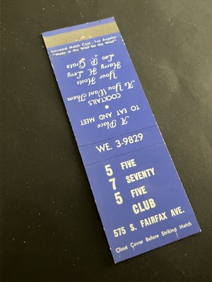 Vintage Matchbook  Five Seventy Five - Leo Gratz & Harry Levy 