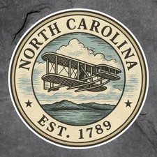 North Carolina sticker vinyl decal airplane wright brothers est 1789 travel