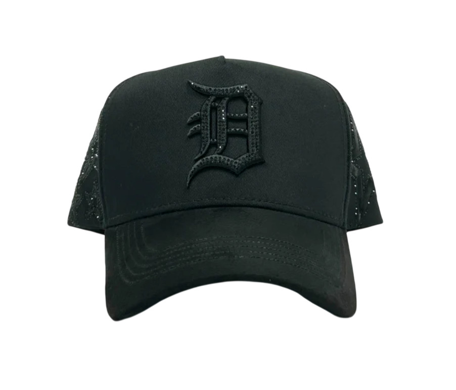 CAP FANS DETROIT ALL BLACK SNAPBACK HAT CFDETROIT BLKOUT