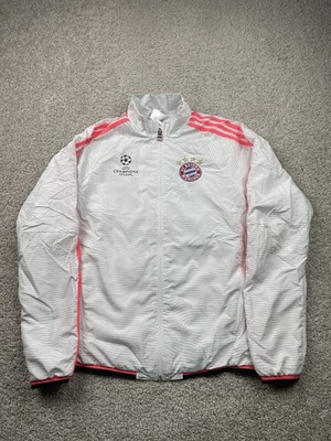 Adidas FC Bayern Munich Champions League Nylon Jacket Men's Small Gray Soccer