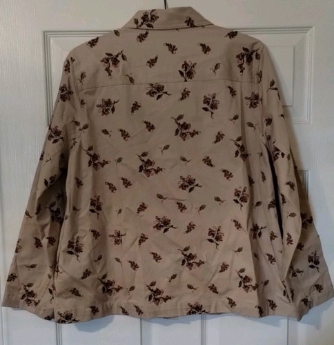 WUTANFALL - Jeansjacke hellbraun Vintage Denim Blumenstickerei Damen Gr. XL - Bild 3 von 5
