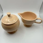 Homer Laughlin FIESTA Ware APRICOT Creamer & Covered Sugar Bowl Retired Color