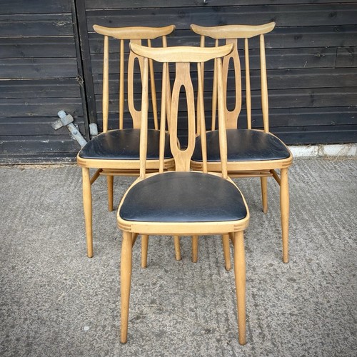 Mid Century Holzstühle x3 Retro Scandi / Skandinavischer Stil Vintage - sehr guter Zustand