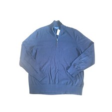 Brooks Brothers Supima Cotton Quarter Zip Sweater Navy Men  s Size L
