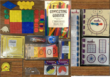 Lot of 16 Different Math Manipulatives for Home School or Math Class-Many New