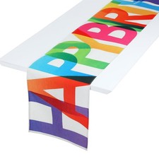 Colorful Happy Birthday Table Runner 13x72 Inch Birthdays Tables Runners Kitchen