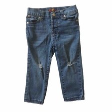 Seven 7 For All Mankind 7FAM Denim Blue Jeans Pants Snap Girls Toddler 18M SFAM