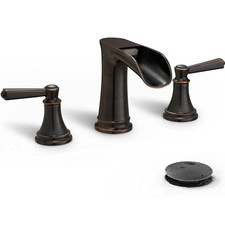 Brass 8 Inch Oil Rubbed Bronze Bathroom Faucet Waterfall Widespread Bathroom ...