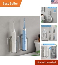 Electric Toothbrush Holders Wall Mounted Bathroom Organizer 2Pcs Clear