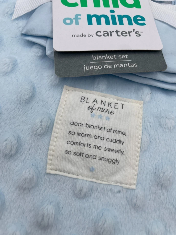 New Carters Child of Mine Blanket of Mine Blue Minky Dot & Security Puppy Dog - Image 2 of 4