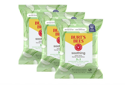 3Pack Burt'S Bees Aloe Vera Face Wipes for Sensitive Skin Soothing Makeup Remove