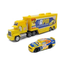 Set of 2 Disney Pixar Cars Rare NO.64 RPM & Mack Hauler Truck Diecast Model Toy