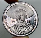 1988 Emiliano Zapata 2 Troy Oz .999 Fine Silver Bullion Round Dos Onzas - 97493