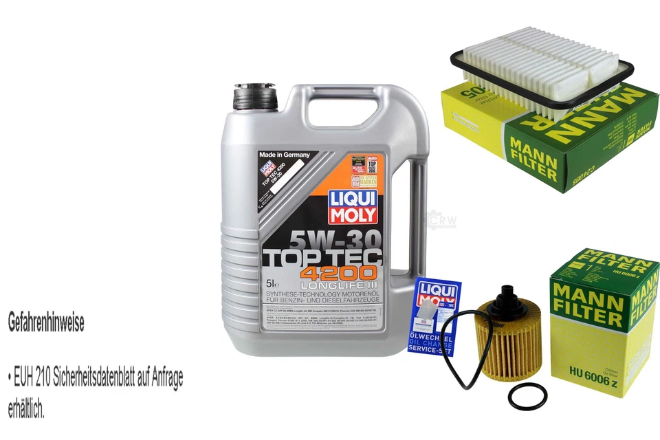 MANN Inspektionspaket LIQUI MOLY 5L 5W-30 für Toyota Verso 1.8 1.6 Avensis - Bild 4 von 4