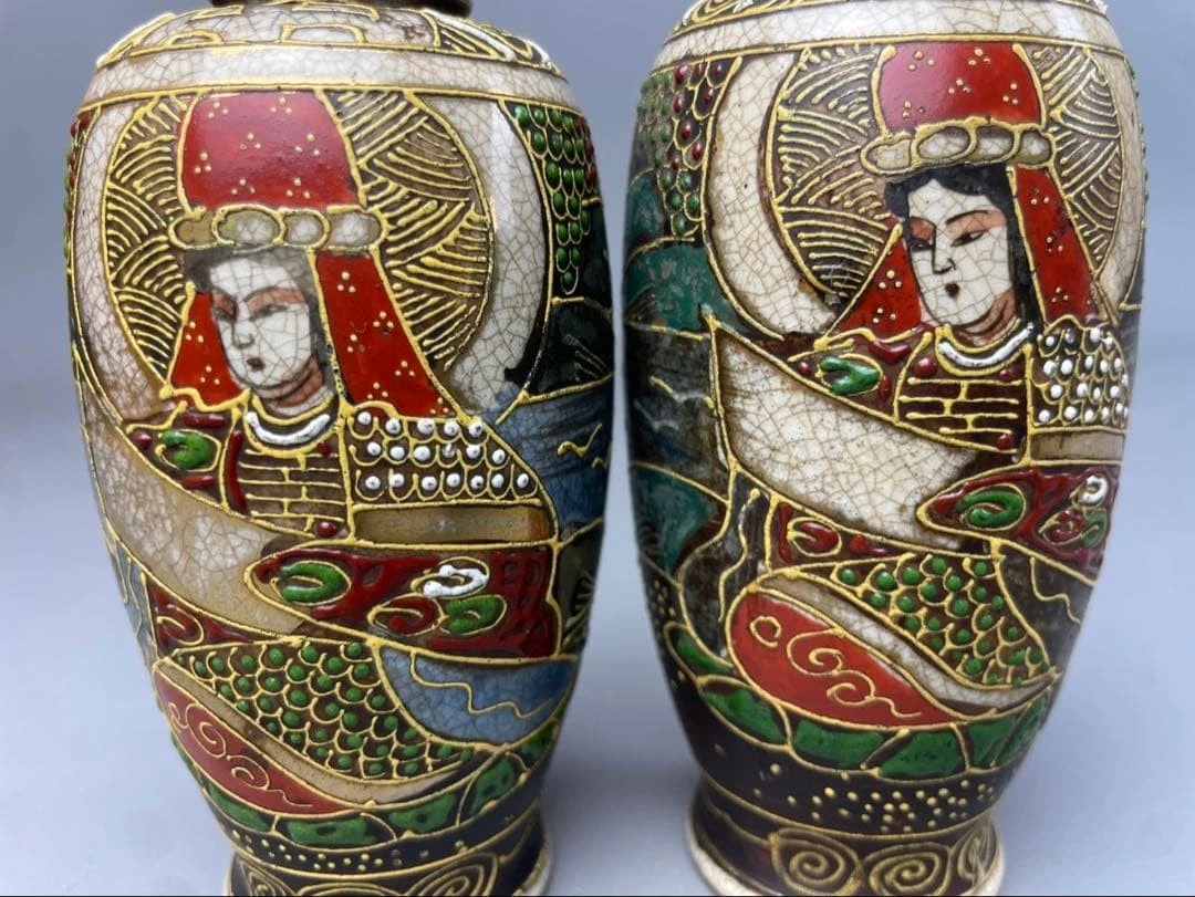 萨摩小花瓶日本古董花瓶| eBay