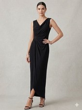 Timeless Elegance: The Classic Black Evening Column Workwear Dress 10