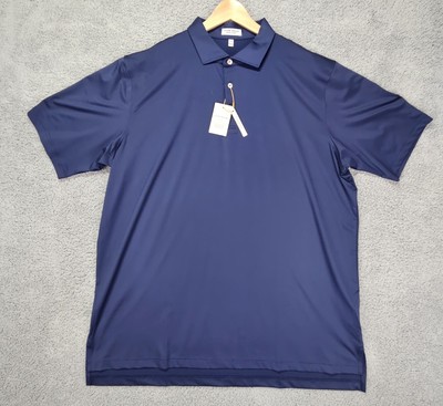 Peter Millar Polo Shirt Men's XXL Summer Comfort Performance Stretch Navy Blue 
