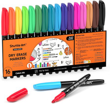 Dry Erase Markers, 16 Colors Whiteboard Markers,Fine Tip Dry Erase Markers for K