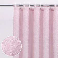 Shower Curtain Pink, Fabric Shower Curtains for Bathroom Modern Cute, Wave Pa...