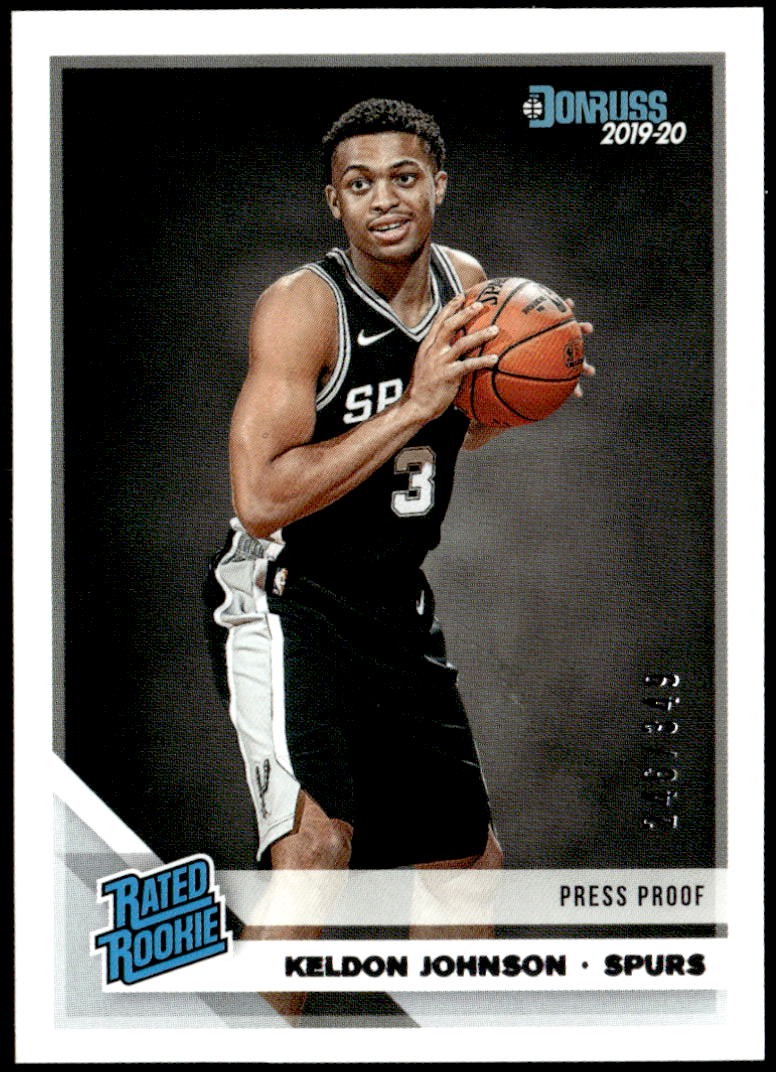 2019-20 Donruss #227 Keldon Johnson Press Proof Silver #/349 Rated Rookie E1