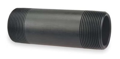 Zoro Select 6529 1x3 1'' MNPT x 3'' TBE Kynar(R) Pipe Nipple Sch 80