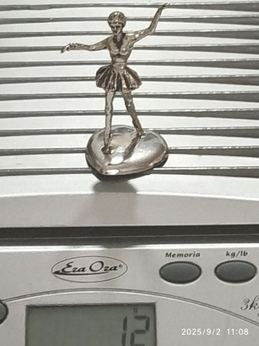 STATUINA MINIATURA VINTAGE ARGENTO 800 BALLERINA SULLE PUNTE DA COLLEZIONE - Picture 2 of 7