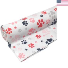 Versatile 1 Yard Cotton Fabric with Animal Paw Print - Crafting Essential