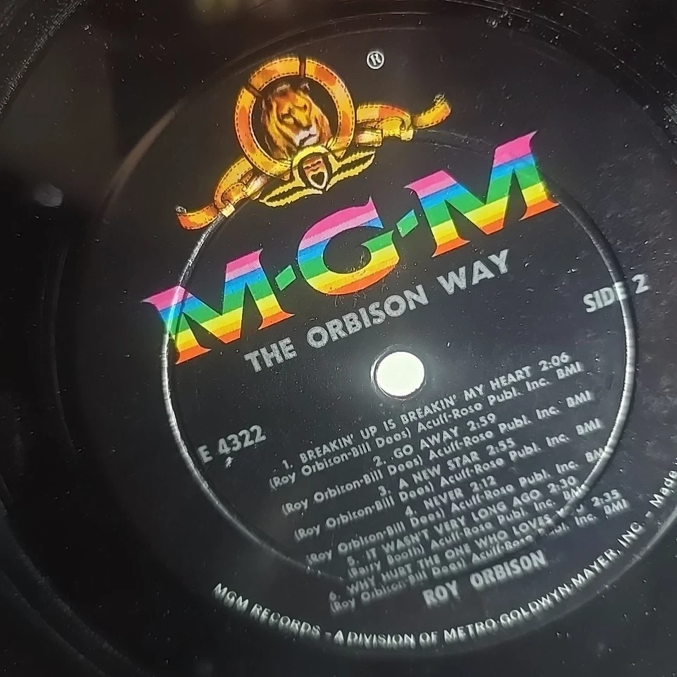 Roy Orbison–The Orbison Way–1966 MGM–E4322 Vinyl Record LP Foto 4 de 4