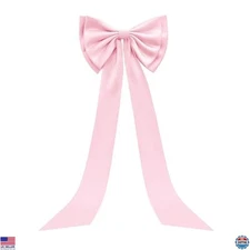 59" x 15" Pink Satin Bow Ribbon - Ideal for Weddings, Bachelorette, Christmas