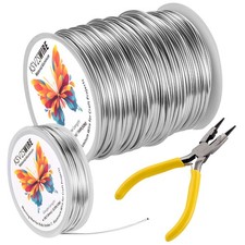 16 Gauge 1.5mm Aluminum Wire 164 Feet 50M Bendable Metal Wire for Crafts, S...