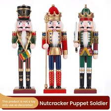 12" Christmas Nutcracker Soldier Christmas Decorations Wooden Xmas Ornament